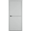 Дверь межкомнатная Basic 1 Steel,кромка ABS black,черный молдинг 2000х900х35мм