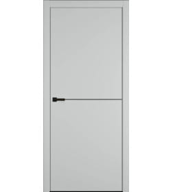 Дверь межкомнатная Basic 1 Steel,кромка ABS black,черный молдинг 2000х900х35мм