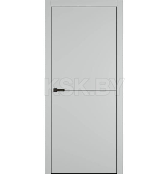 Дверь межкомнатная Basic 1 Steel,кромка ABS black,черный молдинг 2000х900х35мм