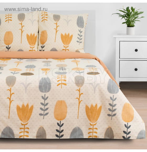 Постельное бельё «Этель» 2 сп Autumn flowers 175*215 см, 200*220 см, 70*70 см - 2 шт (4675216) 