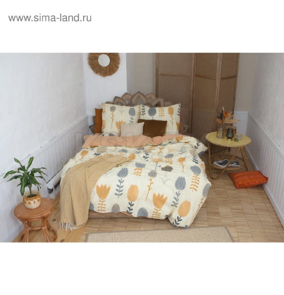Постельное бельё «Этель» 2 сп Autumn flowers 175*215 см, 200*220 см, 70*70 см - 2 шт (4675216) 