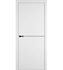 Дверное полотно Basic 1 Ice,кромка ABS black,черный молдинг 2000х900х35мм