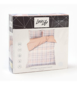 Постельное бельё LoveLife дуэт "Клетка" 143х215см-2шт, 225х240см,50х70см-2шт хлопок, сатин 125г/м