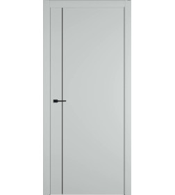 Дверное полотно Basic 1V Steel,кромка ABS black,черный молдинг 2000х600х35мм