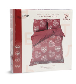 Постельное бельё "Этель" евро Te amo (вид 2) 200 х 217 см, 240*220 см, 70 х 70 - 2 шт, бязь
