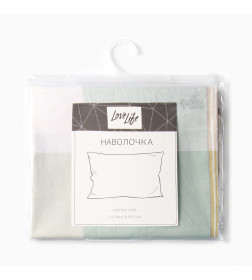 Наволочка LoveLife Square green, 50*70, 100%хлопок, сатин, 125г/м² 10277936