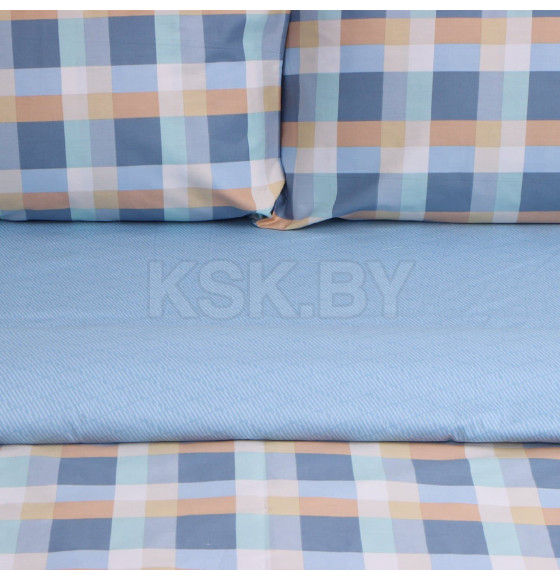 Постельное бельё LoveLife 2сп Square blue, 175х215см, 200х225см, 50х70см-2шт, сатин, хлопок 125г/м (10277899) 