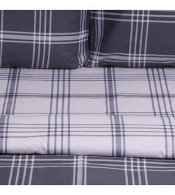 Постельное бельё LoveLife евро Square gray, 200х217см, 225х240см, 50х70см-2шт, сатин, хлопок 125г/м