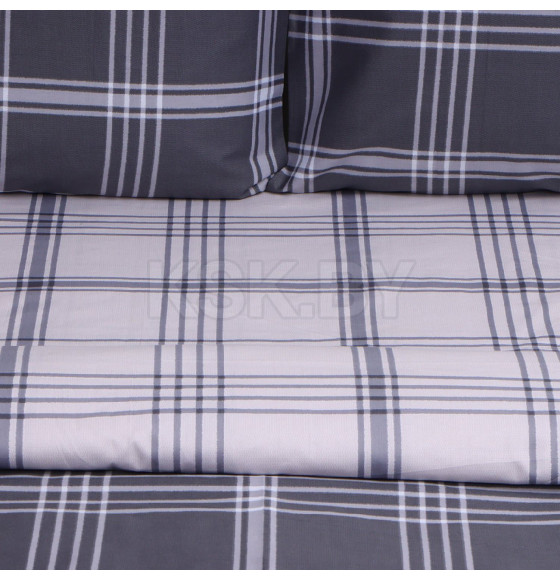 Постельное бельё LoveLife евро Square gray, 200х217см, 225х240см, 50х70см-2шт, сатин, хлопок 125г/м (10277912) 