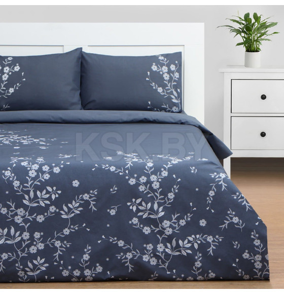 Постельное бельё Этель 1,5 сп Floral print, 143х215 см, 150х214 см, 50х70 см 2 шт, поплин (9947016) 