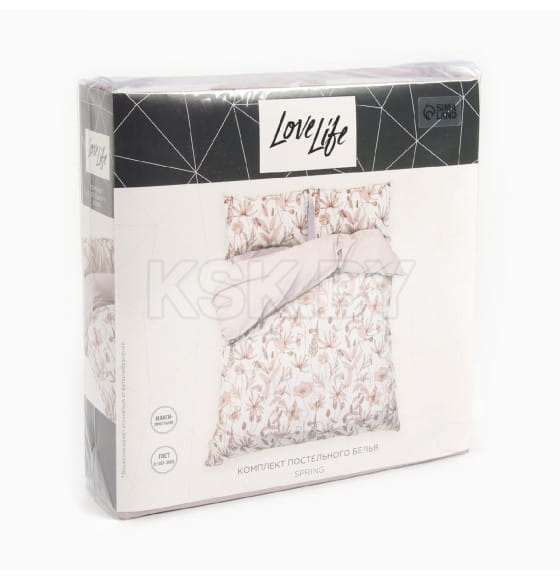 Постельное бельё LoveLife евро Spring 200х220см,225х240см,50х70см-2шт, жатка, 100% п/э, 100гр/м2 (10322849) 