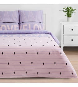 Постельное бельё «Этель» 2 сп Violet love 175*215 см, 200*220 см, 70*70 см - 2 шт