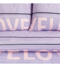 Постельное бельё «Этель» 2 сп Violet love 175*215 см, 200*220 см, 70*70 см - 2 шт