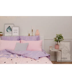 Постельное бельё «Этель» 2 сп Violet love 175*215 см, 200*220 см, 70*70 см - 2 шт