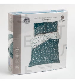 Постельное бельё Этель дуэт Flowers (вид 2) 143х215 см-2 шт., 220х240 см, 70*70 см - 2 шт, поплин 125