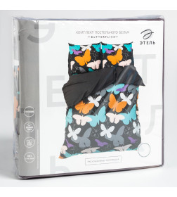 Постельное бельё Этель 1.5 сп Butterflies 143х215 см, 150х214 см, 70х70 см - 2 шт