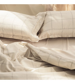 Постельное бельё Этель 1,5 сп Cage: beige, 143х215 см, 150х215 см, 50х70+3 см-2 шт, мако-сатин, 114г/м2