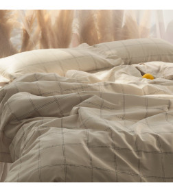 Постельное бельё Этель 1,5 сп Cage: beige, 143х215 см, 150х215 см, 50х70+3 см-2 шт, мако-сатин, 114г/м2