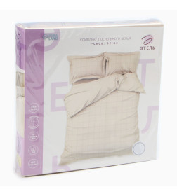 Постельное бельё Этель 1,5 сп Cage: beige, 143х215 см, 150х215 см, 50х70+3 см-2 шт, мако-сатин, 114г/м2