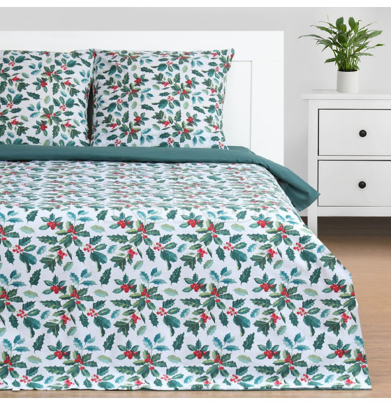 Постельное бельё «Этель» 1.5 сп Winter berries 143х215 см,150х214 см, 70х70 см 2 шт, поплин (9823924) 