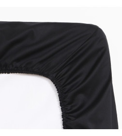 Простыня на резинке "Jet black" 180х200х25 см, цвет чёрный, 100% хлопок, мако-сатин, 114г/м2