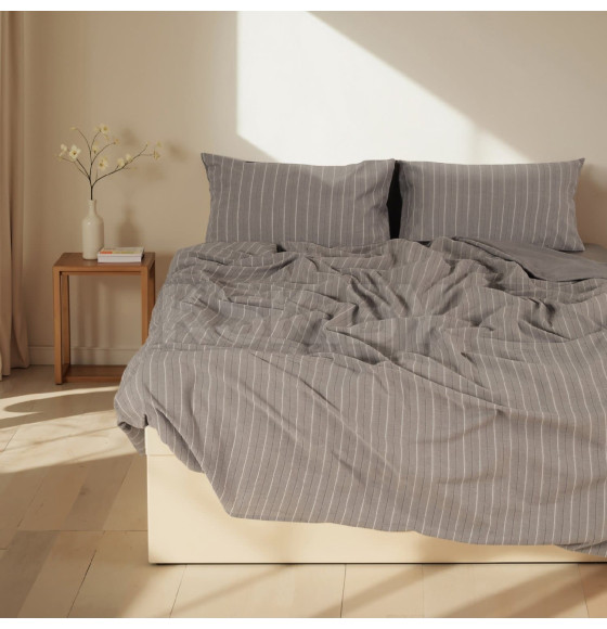 Постельное бельё SL Home Cotton line 2 сп 180*220см, 240*225 см, 50*70-2шт, цв.серый, 100% хлопок (10831069) 