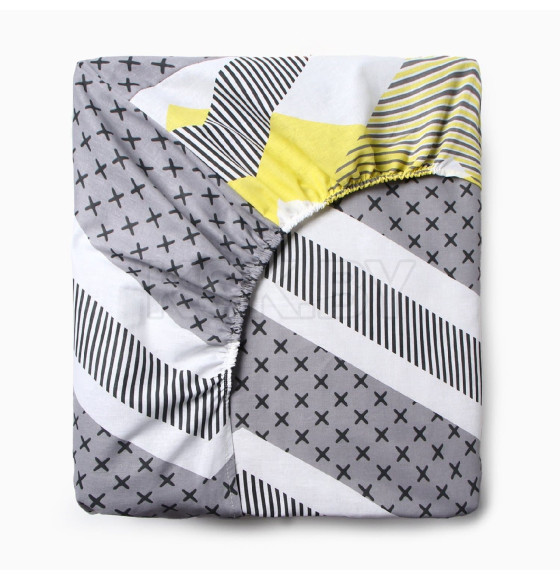 Простыня на резинке Этель Gray geometry 160*200*25, 100% хлопок, бязь, 125г/м2 10801837 (10801837) 