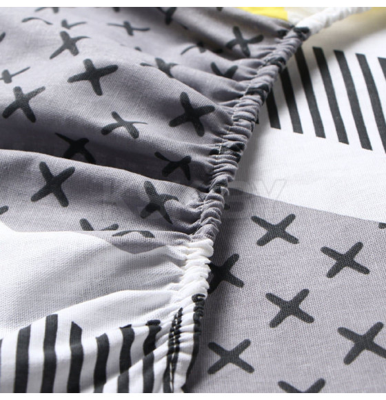 Простыня на резинке Этель Gray geometry 160*200*25, 100% хлопок, бязь, 125г/м2 10801837 (10801837) 