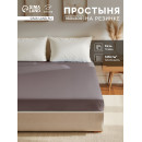 Простыня на резинке Этель 160х200х25, цвет серый, бязь 125г/м2 (9046015) 