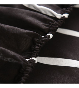 Простыня на резинке Этель 160*200*25 см "Black stripes", 100% хлопок, поплин, 125 гр/м2 6632189