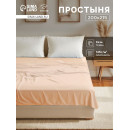 Простыня Этель 200х215, цвет бежевый, 100% хлопок, бязь 125г/м2 (9046059) 