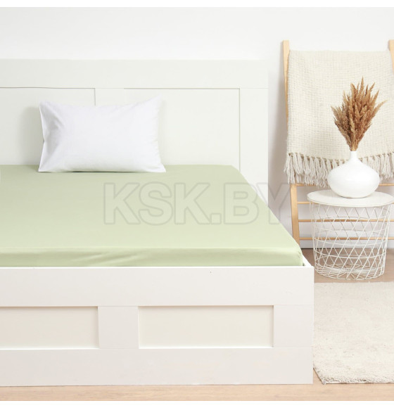 Простыня на резинке LoveLife Young grass 160*200+25 см, сатин, 125г/м² 10366237 (10366237) 
