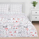 Постельное белье новогоднее Этель 1.5 сп Xmas cat 143*215 см, 150*214 см, 70*70 см - 2 штуки (4935599) 