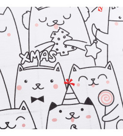 Постельное белье новогоднее Этель 1.5 сп Xmas cat 143*215 см, 150*214 см, 70*70 см - 2 штуки