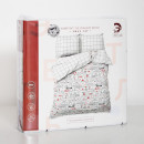 Постельное белье новогоднее Этель 1.5 сп Xmas cat 143*215 см, 150*214 см, 70*70 см - 2 штуки (4935599) 