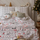 Постельное белье новогоднее Этель 1.5 сп Xmas cat 143*215 см, 150*214 см, 70*70 см - 2 штуки (4935599) 
