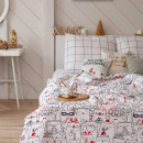 Постельное белье новогоднее Этель 1.5 сп Xmas cat 143*215 см, 150*214 см, 70*70 см - 2 штуки (4935599) 