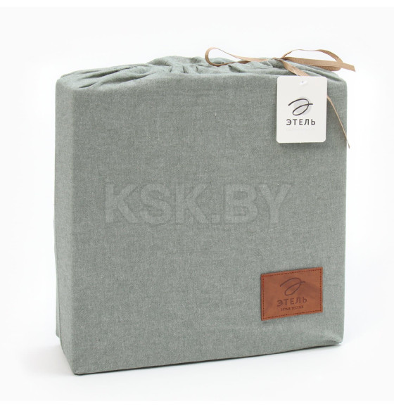Постельное бельё Этель Denim 1.5 сп, 155х210см, 160х240см, 50х70-2шт, цвет оливковый, жатый хлопок, 140гр/ (10245488) 