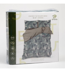 Постельное бельё Этель 2 сп Mint leaves, пододеяльник 175х215 см, наволочки 50х70 см 2 шт, 100% хлопок