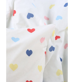 Постельное бельё «Этель» Дуэт Сolored Hearts 143×215 см-2 шт., 220×240 см, 70×70 см-2 шт., поплин 125 г/м², хлопок 100%