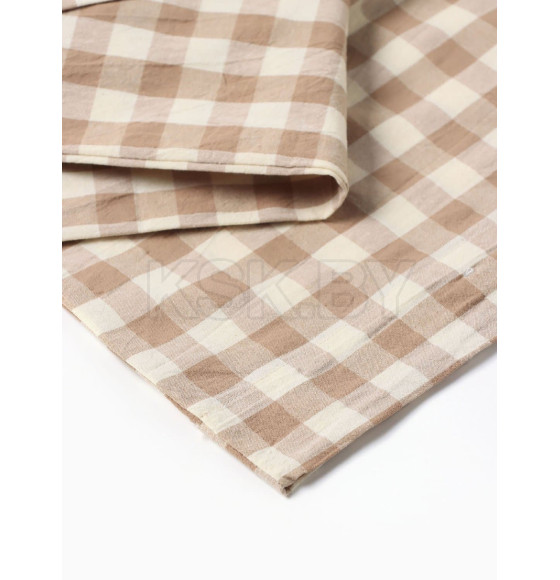 Постельное бельё Этель 1.5 сп Beige cage 155х210 см,160х240 см, 50х70-2шт, 100% жатый хлопок, 140 гр/м2 (9446464) 