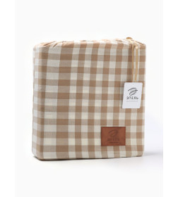 Постельное бельё Этель 1.5 сп Beige cage 155х210 см,160х240 см, 50х70-2шт, 100% жатый хлопок, 140 гр/м2