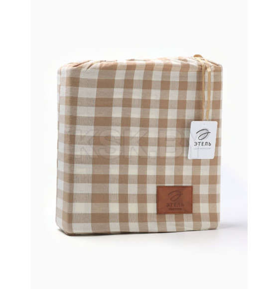 Постельное бельё Этель 1.5 сп Beige cage 155х210 см,160х240 см, 50х70-2шт, 100% жатый хлопок, 140 гр/м2 (9446464) 