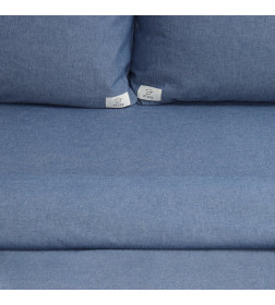Постельное бельё Этель Denim 2 сп, 180х210см, 220х240см, 50х70-2шт, цвет синий, жатый хлопок, 140 г/м2