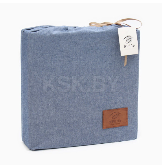 Постельное бельё Этель Denim 2 сп, 180х210см, 220х240см, 50х70-2шт, цвет синий, жатый хлопок, 140 г/м2 (10245418) 