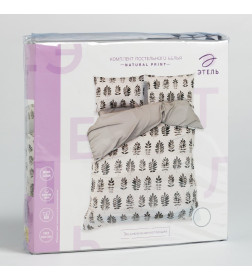 Постельное бельё "Этель" дуэт Natural print 143х215 см - 2 шт, 220х240 см, 50х70 см -2 шт, мако-сатин