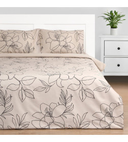 Постельное бельё "Этель" 1.5 сп "Graphic flowers" 143х215 см, 150х214 см, 50х70 см -2 шт, мако-сатин 114г/м2