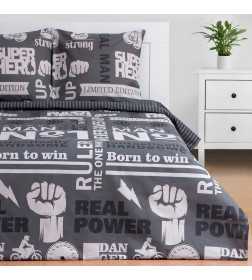 Постельное белье "Этель" дуэт Super man 143*215 см - 2 шт, 240*220 см, 70*70 см -2 шт