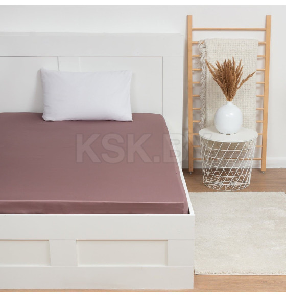 Простыня на резинке Twilight Mauve 180х200х25 см, 100% хлопок, мако-сатин, 114г/м2 (9144537) 