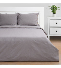 Постельное бельё Этель Denim 2 сп, 180х210см, 220х240см, 50х70-2шт, цвет серый, жатый хлопок, 140 г/м2